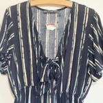 potter's pot Potter’s Pot black/cream/teal mini front tie v-neck dress. Photo 3