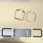 Vintage Signed 925 MEX Sterling Silver Triple Hollow Tube Square Hoop Earrings Photo 9