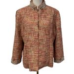 Chico's Embellished Tweed Jacket Womens 12 Career Artsy Spring Career Preppy Photo 1
