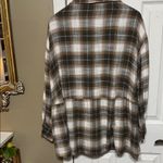 American Eagle  Plaid Flannel Button-Up Shirt Viscose Blend Size Medium Photo 4