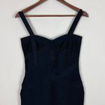 Bandage Dress Large Black Bodycon Midi Sexy Cocktail Sleeveless Hourglass L Photo 8