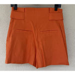 Veronica Beard NWT  Franzi Linen-Blend Pleated Shorts Orange 2 Business Casual Photo 5