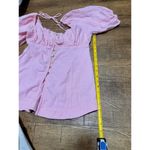 Free People  Wink My Way Top Square neck pink puff sleeve top Photo 4