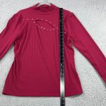 INC International Concepts Mock Neck Cutout Studded Long Sleeve Top Women XL Red Photo 5