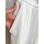 Alythea Pleated Front Open Crisscross Back Wide Leg Jumpsuit White Womens Size M Photo 4