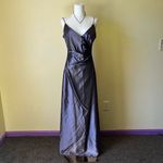Vintage 90s Laundry by Shelli Segal Plum Satin Slip Gown Bias Cut Maxi Dress 8 Purple Photo 7