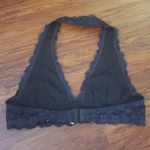 Free People  Black Floral Lace Edgy Whimsigoth Girly Halter Bralette Size Small Photo 2