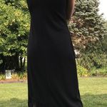 Moa Moa  Black Fringe Hem Dress Large Photo 8