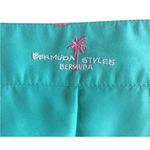 Bermuda Styles Aqua Turquoise Skirt with Overall Pink Seahorse Print Blue Size 10 Photo 2