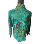 Ellen Tracy Linda Allard Tropical Print Button Down Shirt Toucan & Green Leaves Photo 5