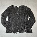 S.M Collection Top Womens S Black Lace Beaded Dressy Embellished Holiday Party Photo 2