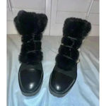 Nanette Lepore Nanette Lapore Ibiza Boot Women's Size 7.5 US Black Zippered Faux Fur Lined Photo 3