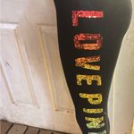 PINK - Victoria's Secret Victoria's Secret Pink Bling Ombre Rainbow Sequin Cotton Black Yoga Leggings Photo 12