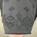 Made In Italy Jacket Topper Womens Large Black Eyelet Button Up Frayed Trim Edgy Photo 11