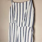 Old Navy Pinstripe Cropped Square Neck Jumpsuit w/ Adjustable Straps, Medium Photo 2