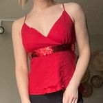 Women’s red vintage sparkly holiday top/cami Photo 0