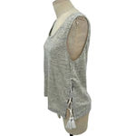 Generation Love  Gray Linen Side Lace-up Tassel Tank‎ Top Size Small Photo 3