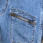 Free People  Denim Long Sleeve Zip Front Jumpsuit W/Pockets size Med -EUC Photo 4