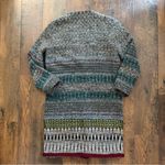 ZARA WOMAN Aztec style wool blend long cardigan, 2 button waist closure, size M Photo 4