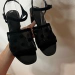 ZARA  Black Mesh Polka Dot Cylinder Block Colour Heels WOMENS 41 Photo 5