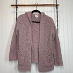 Hippie Rose Dusty Rose Pink Plush Pocket Open Hoodie Cardigan Sweater Size XS Photo 0