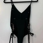 Etophe studios Etophe Studio Black Grommet Lace Up Sides One Piece Bikini Size Small Photo 6