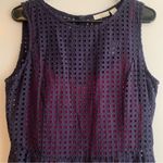 Halogen NWT Prism Eyelet Fit & Flare Navy Blue/Pink Sleeveless Dress Large P Photo 8