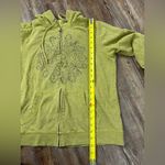 Life is Good  Floral Embroidered Zip Up Green/Yellow Hoodie Size Medium Boho Photo 4