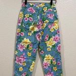 Jones New York Blue Floral Crop Pants Size 4 Photo 6