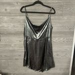 Urban Outfitters UO  Shiny Satin Asymmetrical Mallory‎ Mini Dress size large Photo 1