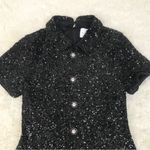 MABLE Anthropologie Black Sequin Mod Mini Dress Peter Pan Collar Party Small New Photo 4