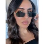 Gucci  GG Upside Down Rectangular Sunglasses in Gold New Womens Sunnies Photo 13
