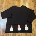 Quacker Factory Vintage The‎ Quaker Factory Snowman Bead Embellished Christmas Sweater  2X NWT Photo 1