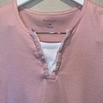 Van Heusen Women’s Pink Cotton Eyelet Ruffle 3/4 Sleeves Size Medium Photo 2