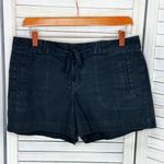 Loft Ann Taylor  Cotton Twill Chino Shorts Black 4 Drawstring Photo 5