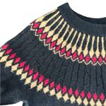 Croft & Barrow  Fare Isle Navy Sweater with Pink and Cream Accents woman’s sz L Photo 1