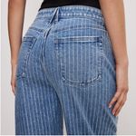 Good American  Good Ease Relaxed Jeans Diamond Pinstripe Wide Leg Size 26 New Photo 2
