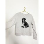 Anthropologie  Maeve Best In Show Dog Sweatshirt Size XS Grey Preppy Quirky Photo 11
