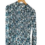 Diane Von Furstenberg Women's DVF Geometric Print Long Sleeve Mini Romper‎ Collared Button Down Photo 3