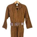 VTG Rabbit Rabbit Rabbit Designs Maxi Dress Sz 6 Brown Cotton Belted Western Photo 2