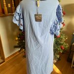 Matilda Jane  periwinkle dress with lace‎ ruffle sleeves. Size L NWT Photo 2