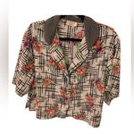 Victoria's Secret Vintage  Gold Label Collared Short Sleeve Shirt Floral 80s Sz S Photo 10
