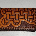 Leather Weave Design ID Card Holder Wallet Unisex Brown Photo 0