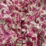 Allison Brittney floral pink beige Barbiecore high waist cotton dress, size M Photo 8