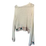 Sincerely Jules White Green Square Granny Knitted Cottagecore Crop Sweater XL Photo 2