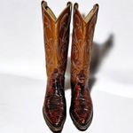 Dan Post Vintage  Genuine Teju Lizard Exotic Leather Cowboy Western Boots Brown 6 Photo 1
