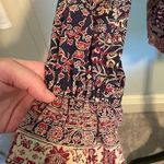 Lucky Brand Navy Multicolor Paisley Floral Border Top Printed Long Sleeve Size M Photo 12