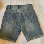 Love, Fire Love Fire Distressed Denim Shorts Size 1 Blue Frayed Hem Raw Edge Photo 5
