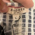 Andree by Unit  Destin to be blue & white striped smocked faux button romper Photo 5