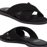 Eileen Fisher NEW Cross Strap Sandal Black Suede Size 8 Minimalist Slides NWOT Photo 12